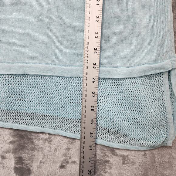 J.Jill Pure Jill Sweater Women S Blue Linen Blend Long Sleeve Layered Knit Tunic - Picture 9 of 10